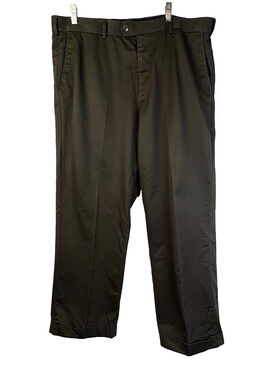 Sag Harbor Cuffed Pants Men 40 x 30 Dark Brown Cotton Career Work Preppy